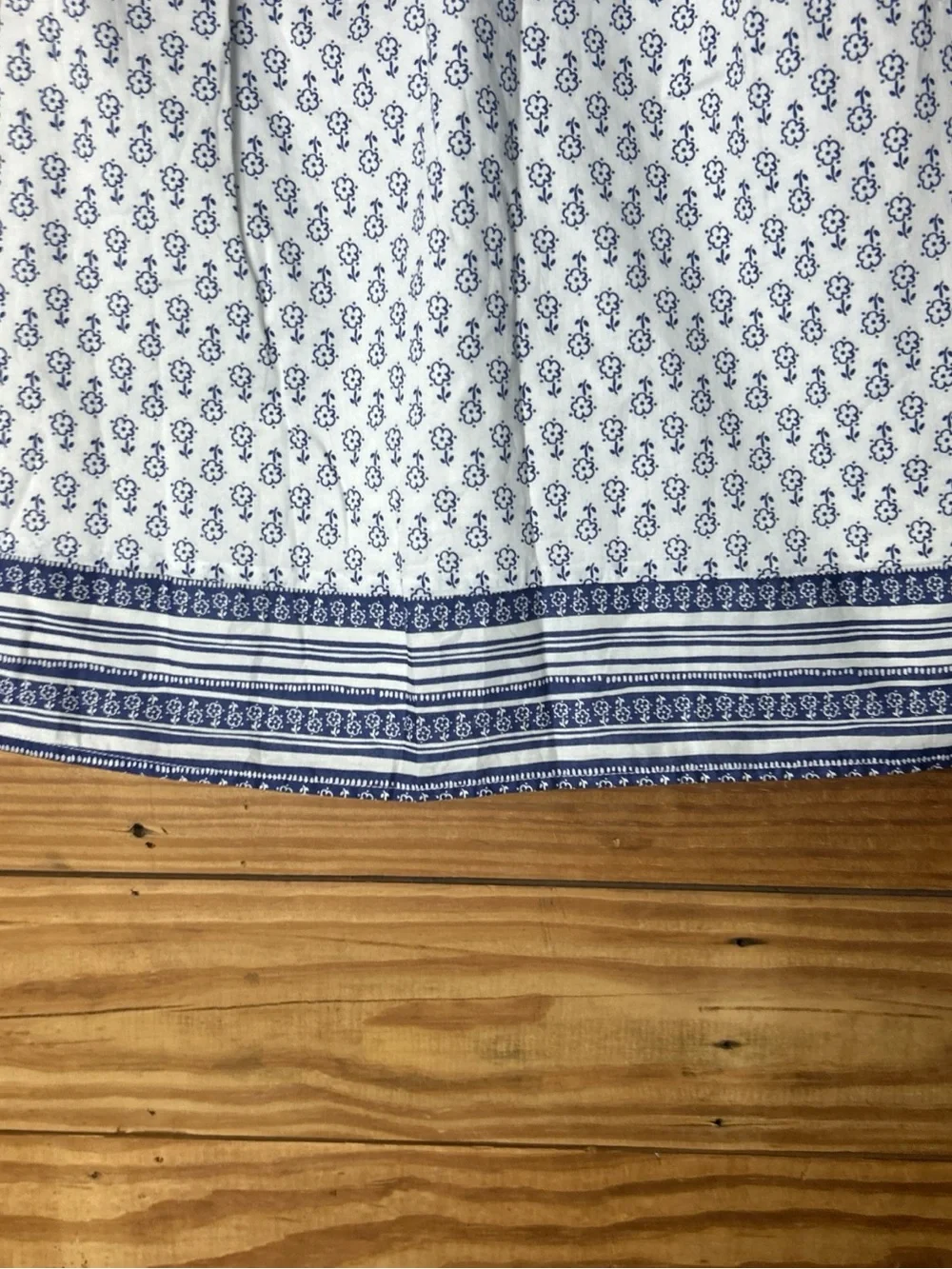 OshKosh B'gosh White Dress with Blue Floral Border